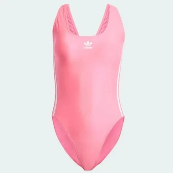 NWT ADIDAS Originals Swimwear Adicolor 3 Stripes One Piece Pink Womens Size 12 - Picture 4 of 5